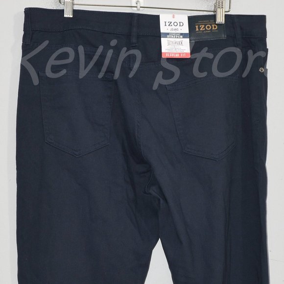 Blue Izod Men's Stretch 5 Pocket Regular Fit Jeans - Picture 3 of 8